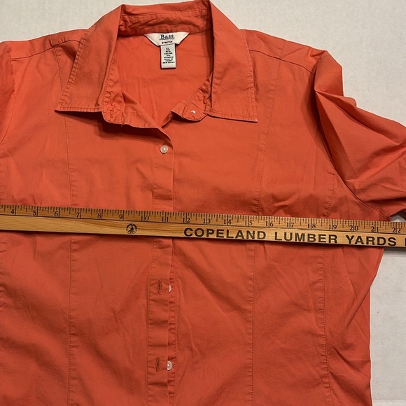 Bass Stretch XL Ladies Princess Seam Button Down 3/4 Sleeve Shirt Pumpkin Color - Picture 6 of 8